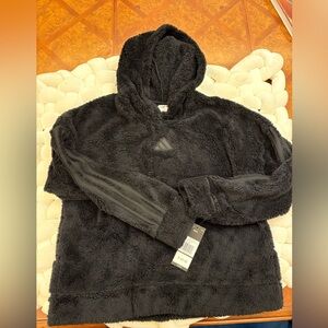 adidas Black Sherpa Kids Hoodie